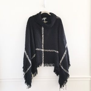 Cozy Black Poncho- Olivia Sky